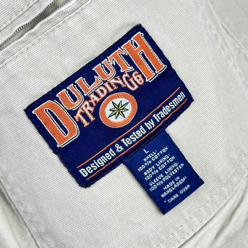 Duluth Presentation Blazer Jacket Mens Large‎ Khaki Cotton Canvas Fire Hose Work
